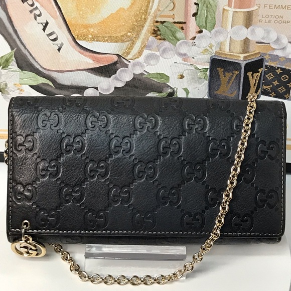 GUCCI Guccissima Leather Wallet on Chain 🔥 - Picture 10 of 17
